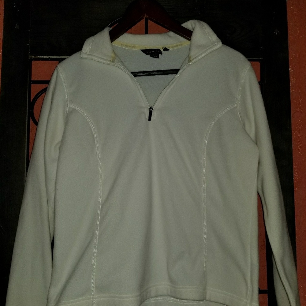 White zip fleece sweatshirt